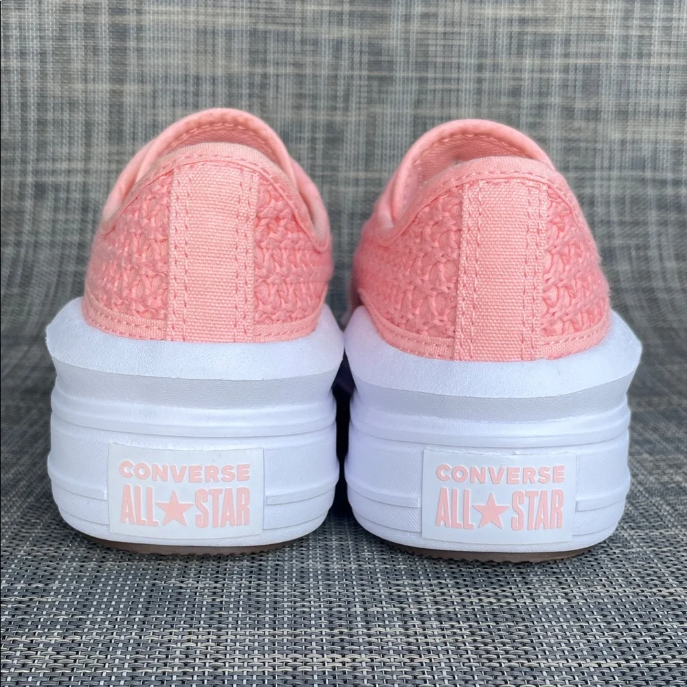 Converse All Star Move Platform Crochet 'Pink Phase' Sneakers Youth Girls size 4